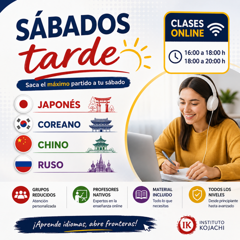 Clases y cursos de japonés coreano y chino sa´bados por la tarde