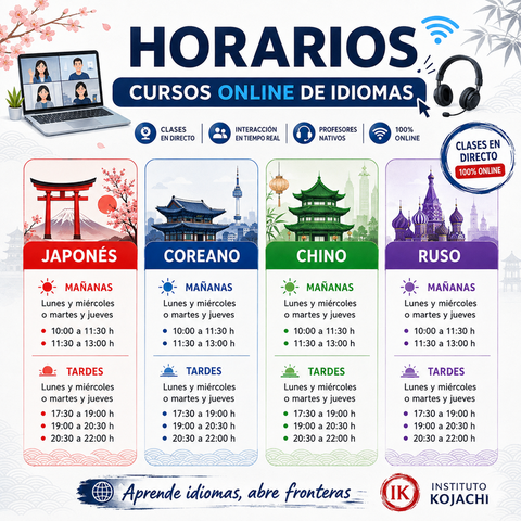 Clases y cursos de japonés, coreano y chino presenciales